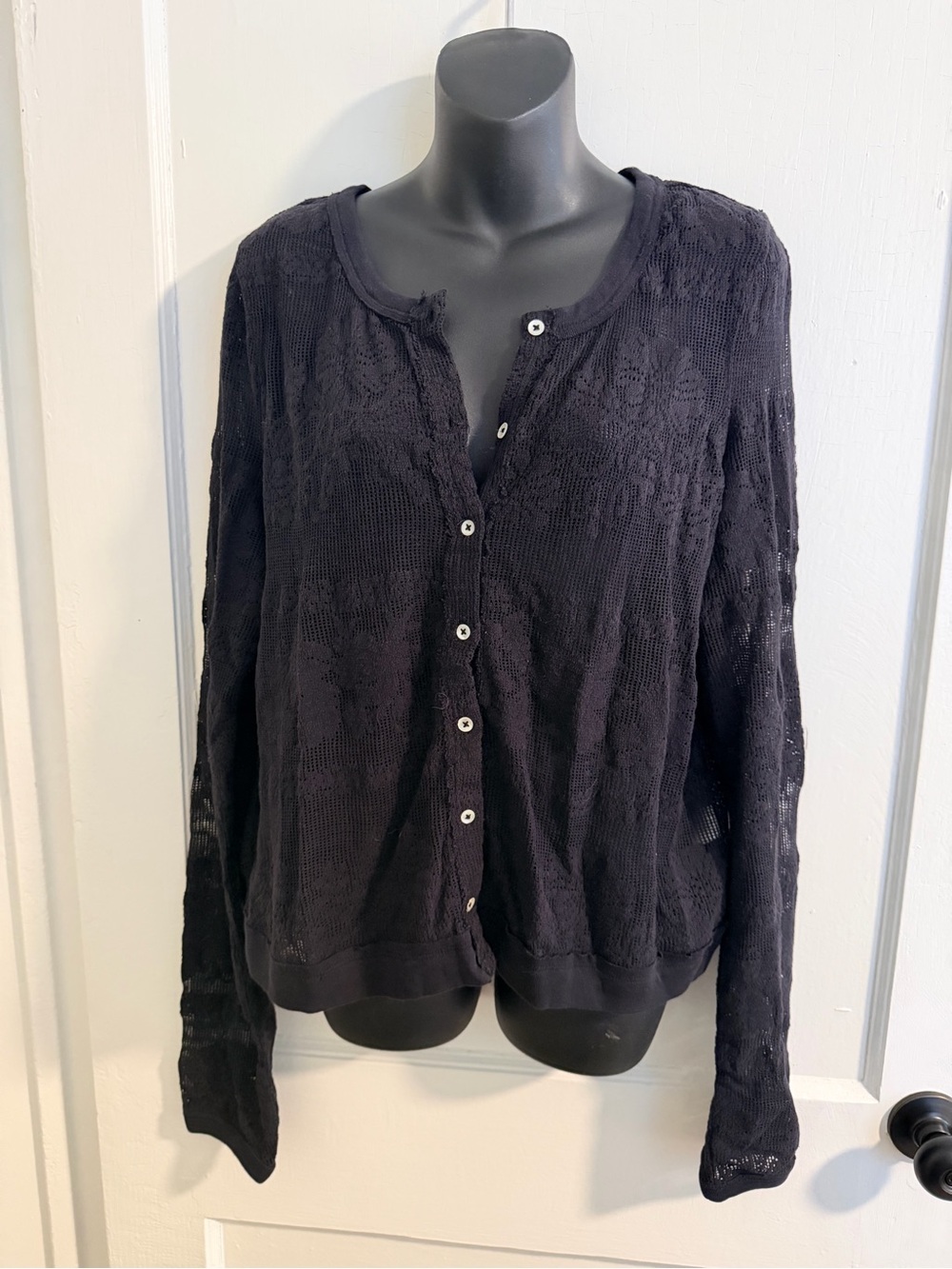 NWT retails 98, free people open knit cardigan top - Picture 2 of 7